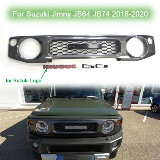 AL グリル メッシュ レーシング グリル 適用: スズキ ジムニー JB64 JB74 2018-2020 ブラック ハニカム メッシュ フロント グリル カバー アクセサリー AL-KK-4793 Exterior parts for cars
