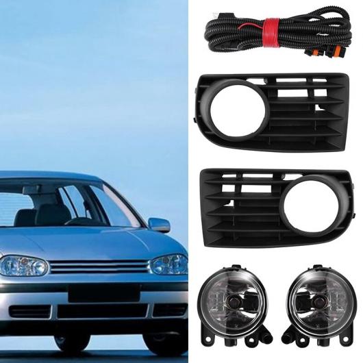 フロント バンパー フォグランプ フロント フォグランプ バルブ + グリル + 配線 ハーネス 適用: ゴルフ 5 A5 MK5 2004-2009 AL-KK-5206 AL Car parts