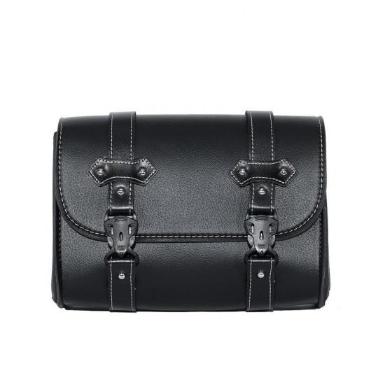 オートバイ サドル バッグ PU レザー ツール ロール シーシーバー バッグ モーター サイド ラゲッジ トラベル ツール テール バッグ 2 マウント ストラップ ブラック AL-KK-5300 2輪 AL Motorcycle parts