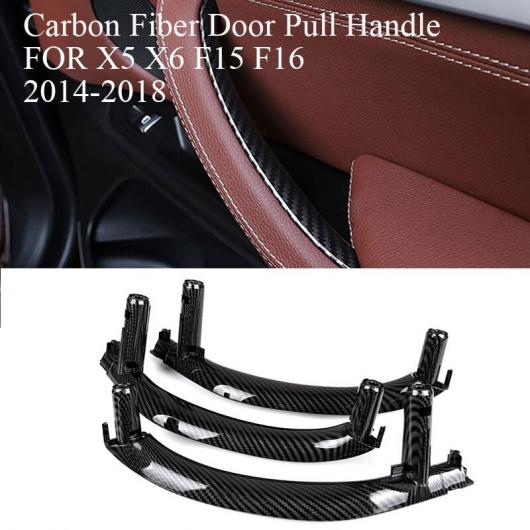 カーボンファイバー インテリア ドア パネル ハンドル プル トリム カバー 適用: BMW X5 X6 F15 F16 2014 2015 2016 2017 2018 カーボン調 AL-KK-6080 AL Interior parts for cars｜オートパーツエージェンシー2号店