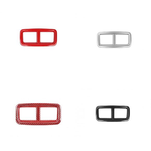 適用: ダッジ/DODGE チャレンジャー 2015-2020 リア AC 吹き出し口 カバー 装飾 インテリア アクセサリー ABS シルバー レッド カーボンファイバー レッド～カーボン調 AL-KK-7646 AL Car decorative parts