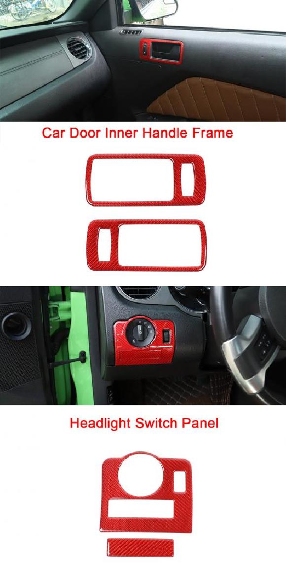 適用: フォード/FORD マスタング 2009 2010 2011 2012 2013 インナー 装飾 ステッカー インテリア アクセサリー レッド カーボンファイバー A・レッド カーボンファイバー E AL-KK-7754 AL Car decorative parts