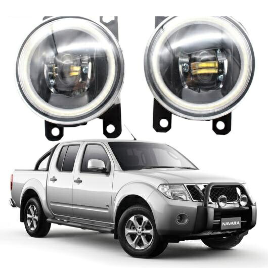 LED フォグライト 適用: 日産 ナバラ NP300 D40 2004-2013 2014 2015 LED エンジェルアイ DRL カットラインレンズ ホワイト エンジェルアイ AL-KK-7936 AL Car light