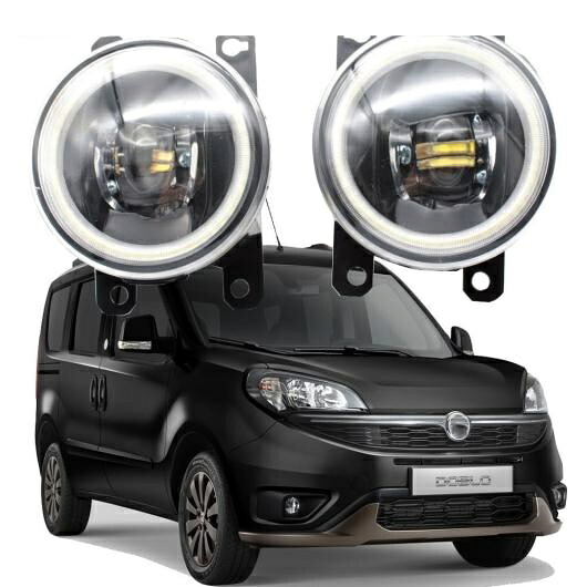 LED エンジェルアイ DRL 適用: フィアット/FIAT ドブロ 152/263 2015 2016 2017 2018 2019 2020 カットラインレンズ フォグライト ホワイト エンジェルアイ AL-KK-7966 AL Car light｜オートパーツエージェンシー2号店