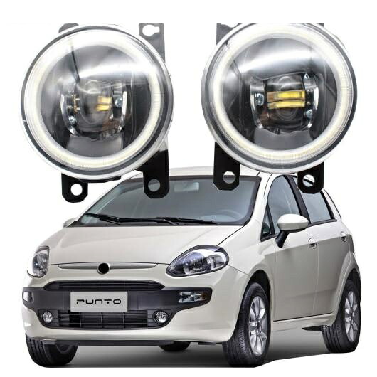 LED エンジェルアイ DRL 適用: フィアット/FIAT プント EVO 310 2010-2012 2013-2016 2017 2018 カットラインレンズ フォグライト ホワイト エンジェルアイ AL-KK-7967 AL Car light