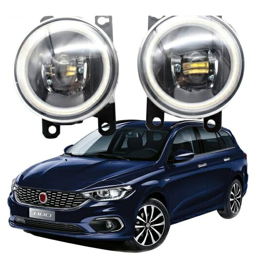 LED エンジェルアイ DRL 適用: フィアット/FIAT ティーポ エステート/ハッチバック 2016 2017 2018 2019 カットラインレンズ フォグライト ホワイト エンジェルアイ AL-KK-7968 AL Car light