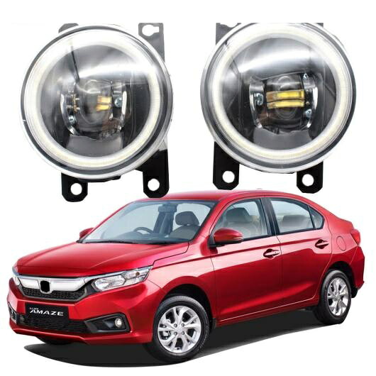 LED エンジェルアイ DRL 適用: ホンダ アメイズ 2018 2019 2020 フォグライト カットラインレンズ ホワイト エンジェルアイ AL-KK-7975 AL Car light