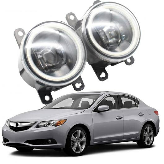 LED エンジェルアイ DRL 適用: アキュラ/ACURA ILX 2013 2014 2015 2016 2017 2018 フォグライト カットラインレンズ ホワイト エンジェルアイ AL-KK-7993 AL Car light