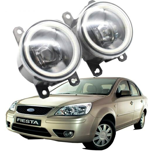 LED フォグライト カットラインレンズ 適用: フォード/FORD フィエスタ CCX INDIA 2005-2008 IKON 2005-2008 エンジェルアイ DRL ホワイト エンジェルアイ AL-KK-8005 AL Car light