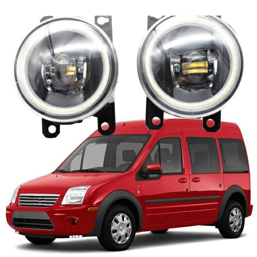 LED フォグライト カットラインレンズ 適用: フォード/FORD トランジット コネクト 2009-2014 MK5 2014-2019 エンジェルアイ DRL ホワイト エンジェルアイ AL-KK-8011 AL Car light