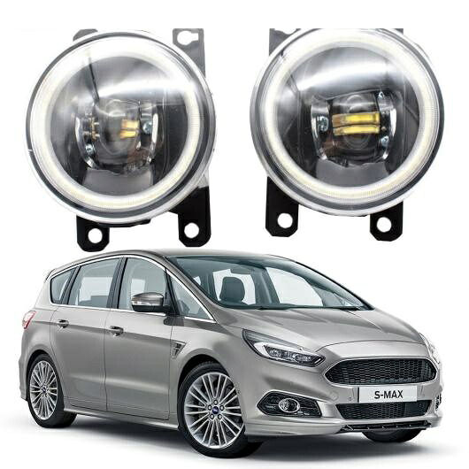 LED フォグライト カットラインレンズ 適用: フォード/FORD S-マックス 2015 2016 2017 エンジェルアイ DRL ヘッド ライト ホワイト エンジェルアイ AL-KK-8019 AL Car light