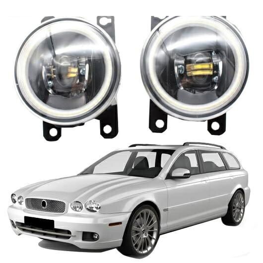 LED フォグライト カットラインレンズ 適用: ジャガー/JAGUAR X-タイプ X400 2005 2006 2007 2008 2009 2010 LED エンジェルアイ DRL フロント ホワイト エンジェルアイ AL-KK-8044 AL Car light