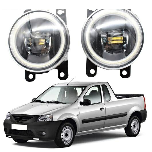 LED フォグライト カットラインレンズ 適用: ダチア ルノー/RENAULT ローガン ピックアップ US_ 2007-2012 LED エンジェルアイ DRL フロント ホワイト エンジェルアイ AL-KK-8056 AL Car light