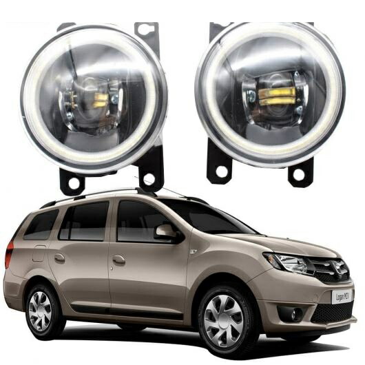LED フォグライト カットラインレンズ 適用: ダチア ルノー/RENAULT ローガン 1 2 MCV ステップウェイ 2007-2017 LED エンジェルアイ DRL フロント ホワイト エンジェルアイ AL-KK-8058 AL Car light｜オートパーツエージェンシー2号店