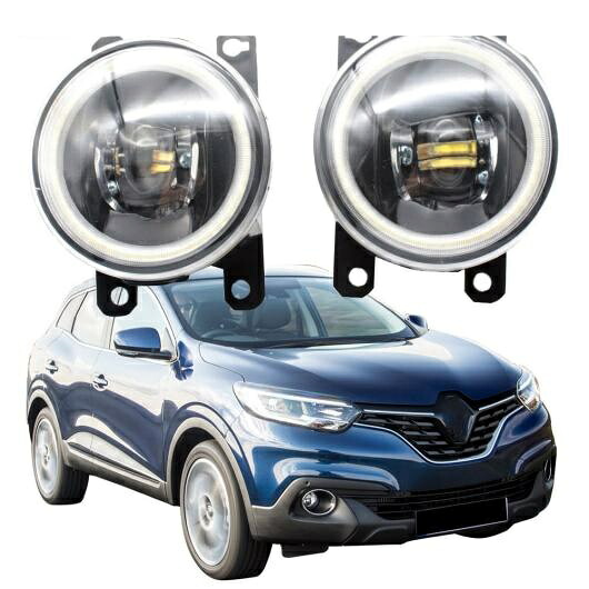 LED フォグライト カットラインレンズ 適用: ルノー/RENAULT カジャー 2015 2016 2017 2018 初代 LED エンジェルアイ DRL フロント ホワイト エンジェルアイ AL-KK-8063 AL Car light