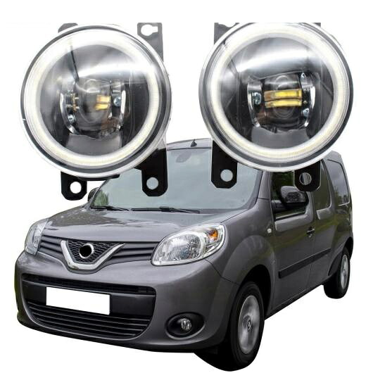 LED フォグライト カットラインレンズ 適用: 日産 NV250 L1 L2 2019 2020 カングー 2017 2018 LED エンジェルアイ DRL フロント ホワイト エンジェルアイ AL-KK-8070 AL Car light