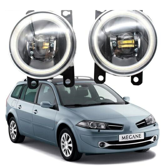 LED フォグライト カットラインレンズ 適用: ルノー/RENAULT メガーヌ II TYP M 2003 2004 2005 2006 2007-2009 2010 エンジェルアイ DRL ホワイト エンジェルアイ AL-KK-8077 AL Car light