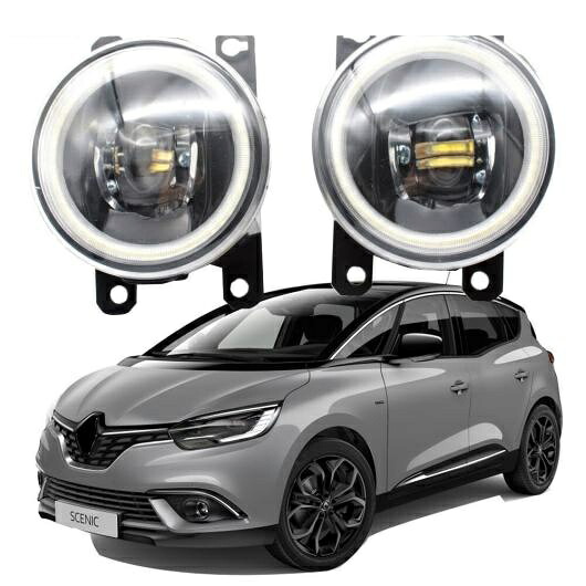 LED フォグライト カットラインレンズ 適用: ルノー/RENAULT セニック 4 IV J9/グランド セニック R9 2016 2017 2018 エンジェルアイ DRL ホワイト エンジェルアイ AL-KK-8084 AL Car light｜オートパーツエージェンシー2号店