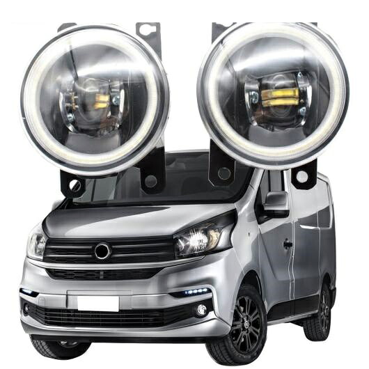 LED フォグライト カットラインレンズ 適用: フィアット/FIAT X82 296 2016 2017 2018 2019 2020 エンジェルアイ DRL ホワイト エンジェルアイ AL-KK-8089 AL Car light