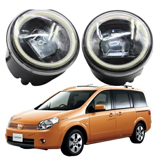 LED フォグライト カットラインレンズ 適用: 日産 ラフェスタ B30 12.2004 2005 2006 05.2007 LED エンジェルアイ DRL ホワイト エンジェルアイ DRL ホワイト LED フォグライト AL-KK-8195 AL Car light 27,818円