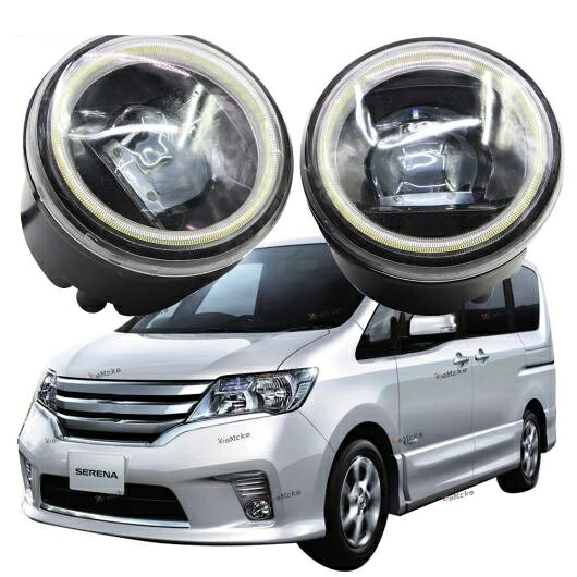 LED フォグライト カットラインレンズ 適用: 日産 セレナ ハイウェイスター C26 12.2011-12.2013 LED エンジェルアイ ホワイト エンジェルアイ DRL ホワイト LED フォグライト AL-KK-8205 AL Car light