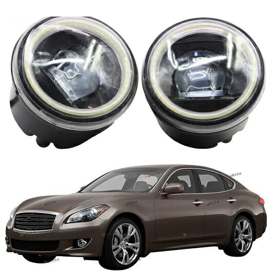 LED フォグライト カットラインレンズ 適用: インフィニティ/INFINITI Q70 M30D M37 M56 M35H M35HL Y51 2010-2013 M ホワイト エンジェルアイ DRL ホワイト LED フォグライト AL-KK-8211 AL Car light 27,076円