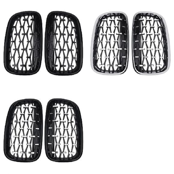 フロント グリル ダイヤモンド グリル レーシング グリル 適用: BMW E70 E71 E72 X5 X6 2006-2013 エクステリア アクセサリー ブラック~ブラックシルバー AL-LL-0069 AL Exterior parts for cars|オートパーツエージェンシー2号店