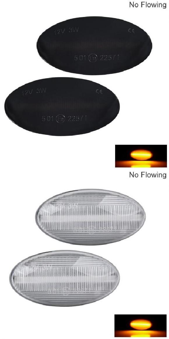 LED サイド マーカー シグナル ライト インジケーター ランプ 適用: プジョー/PEUGEOT 1007 107 206 207 ブラック(ノンシーケンシャル)・シルバー(ノンシーケンシャル) AL-LL-0098 AL Car parts