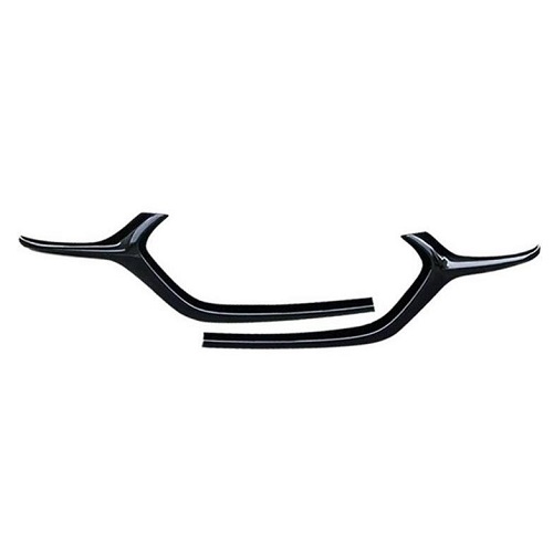 2ピース ABS 光沢ブラック フロント バンパー メッシュ グリル ストリップ トリム カバー 適用: MAZDA3 M3 セダン 2020 2021 ピアノブラック AL-LL-1280 AL Exterior parts for cars
