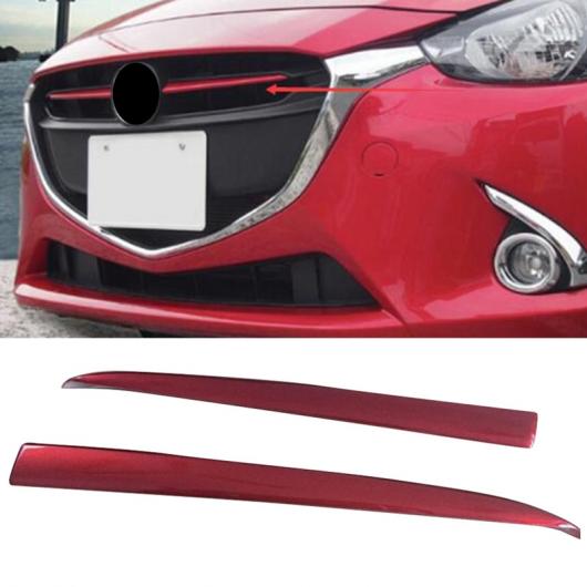 適用: MAZDA2 デミオ 2015-18 DJ DL MAZDA2 フロント グリル ストリップ カバー トリム レッド AL-LL-1351 AL Exterior parts for cars