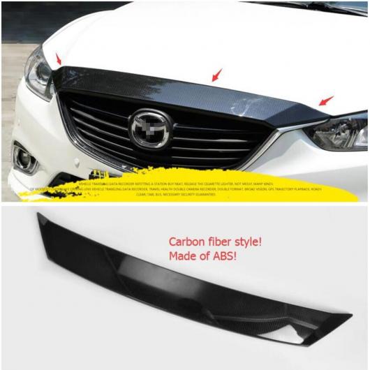ABS カーボンファイバー スタイル 適用: MAZDA6 セダン & ワゴン 2016 2017 フロント グリル フード メンバー 保護 ストリップ カバー トリム 1ピース AL-LL-1425 AL Exterior parts for cars