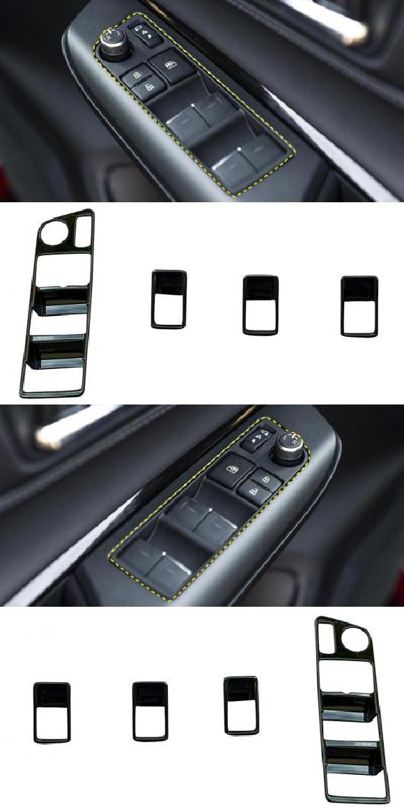 4ピース ABS 光沢ブラック インテリア ドア ウインドウ スイッチ カバー トリム 適用: トヨタ ハリアー ヴェンザ XU80 2020 2021 アクセサリー 右ハンドル用・左ハンドル用 AL-LL-1571 AL Interior parts for cars