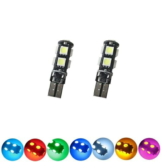 100ピース T10 9SMD CAN-BUS インテリア 5050SMD LED ライト バルブ DC 12V グリーン～クリスタルブルー AL-LL-6589 AL Car parts