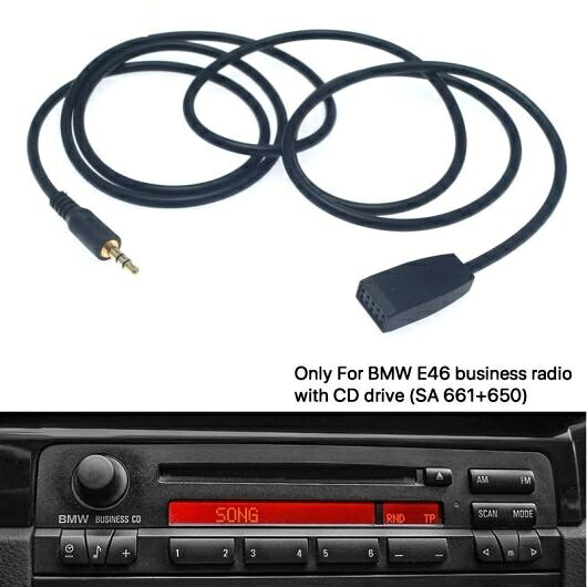 1ピース 3.5mm オス ジャック AUX インプット ケーブル アダプタ 適用:BMWのみ E46 CD ラジオ ヘッドユニット AL-LL-7771 AL Car parts