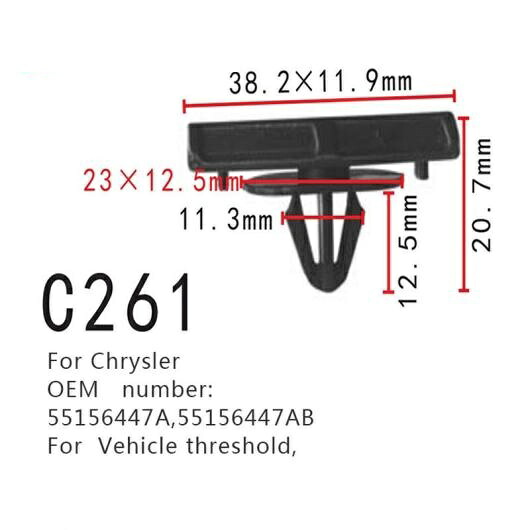 適用: クライスラー/CHRYSLER 車両 ファスナー ポジショナー 55156447A 55156447AB 20ピース AL-MM-0743 AL Interior parts for cars