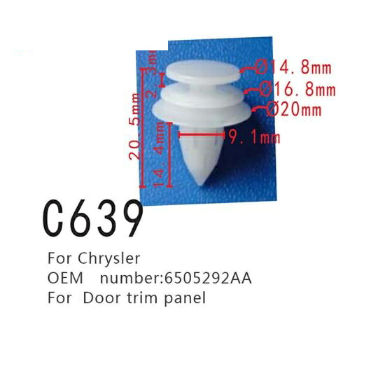 適用: クライスラー/CHRYSLER ドア トリム パネル ファスナー フェンダー 6505292AA セルフ タッピング スクリュー 100ピース AL-MM-0784 AL Interior parts for cars