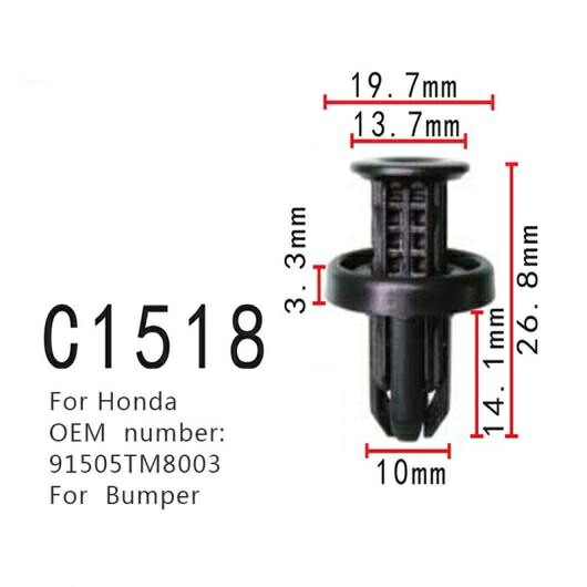 バンパー ファスナー オート ポジショナー 適用: ホンダ 91505TM8003 インテリア クリップ 20ピース AL-MM-0868 AL Interior parts for cars