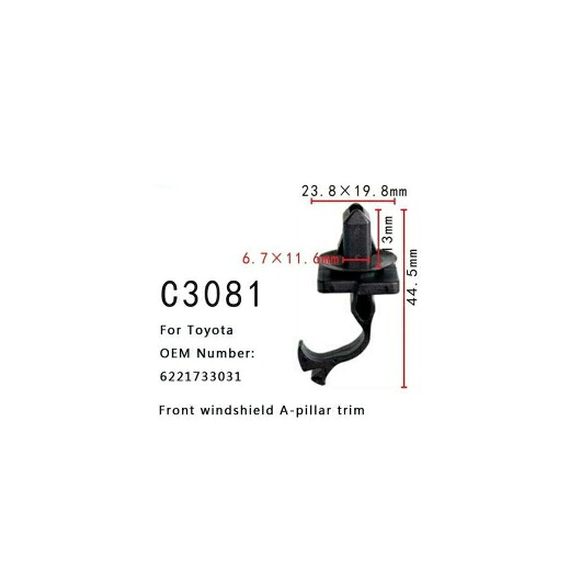 バンパー ファスナー 6221733031 適用: トヨタ カムリ XV40 フロント シールド Aピラー トリム プラグ 100ピース AL-MM-0691 AL Interior parts for cars