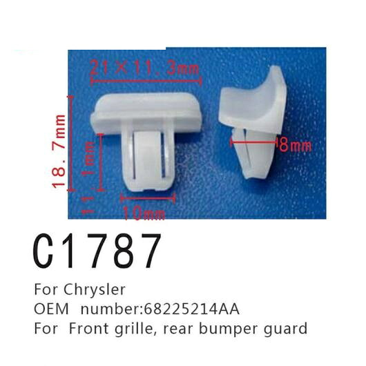 ファスナー フロント グリル バックル 適用: クライスラー/CHRYSLER パシフィカ 300LX ジープ/JEEP チェロキー/CHEROKEE KL WK 68225214AA リア バンパー ガード スクリュー 100ピース AL-MM-0963 AL Interior parts for cars