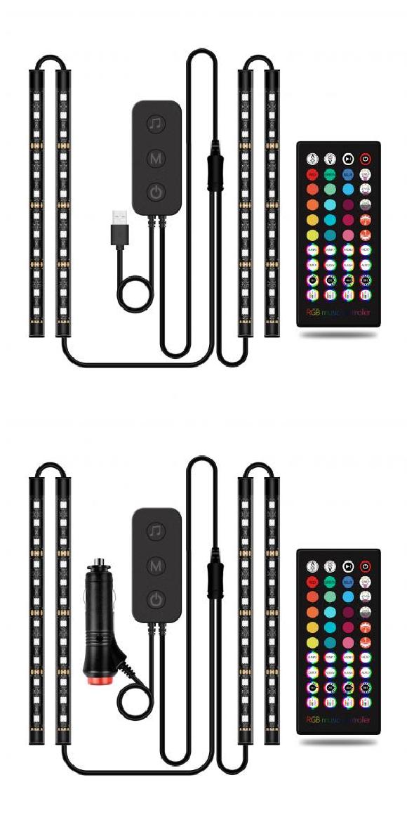 LED インテリア ライト 点灯 ストリップ USB APP リモート コントロール ランプ マルチ DIY モード アンダー ダッシュ 装飾 ライト 48 USB・48 シガーソケット AL-MM-2115 AL Car parts