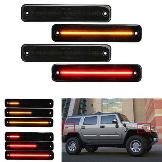 4ピース アンバー レッド ウインカー ダイナミック フロー LED サイド マーカー ライト キット 適用: ハマー/HUMMER H2 2003-2009 AL-MM-2120 AL Car light|オートパーツエージェンシー2号店
