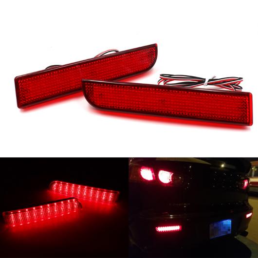 2ピース LED リア バンパー リフレクター ライト レッド ドライビング ブレーキ ストップ フォグ トリム モールディング テール ランプ 適用: 三菱 ランサー EVO AL-MM-2198 AL Car light