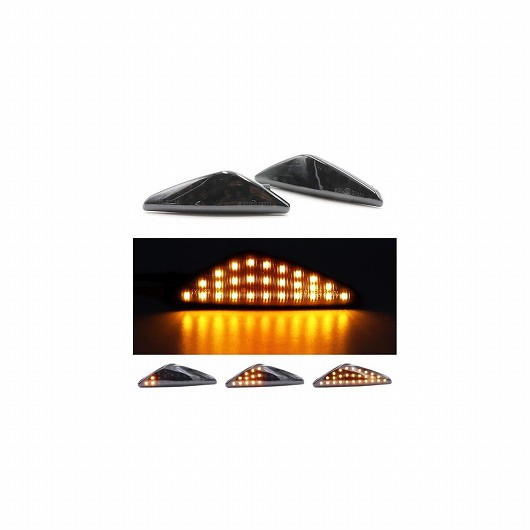 2ピース スモーク レンズ LED ダイナミック サイド マーカー ターンシグナルライト シーケンシャル ウインカー ライト 適用: BMW X5 E70 X6 E71 E72 X3 F25 アンバー ランプ AL-MM-2251 AL Car light