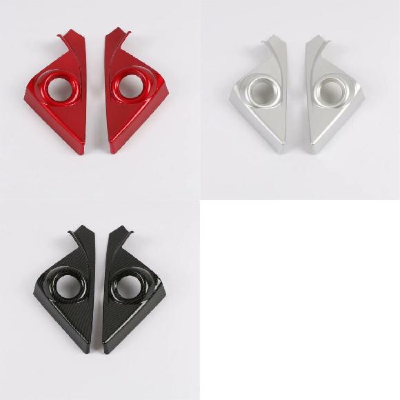 適用: ホンダ シビック 10世代 2016 2017 2018 2019 インテリア アクセサリー インナー Aピラー トライアングル オーディオ ステレオ スピーカー ベゼル カバー トリム レッド～カーボン調 AL-MM-2844 AL Interior parts for cars