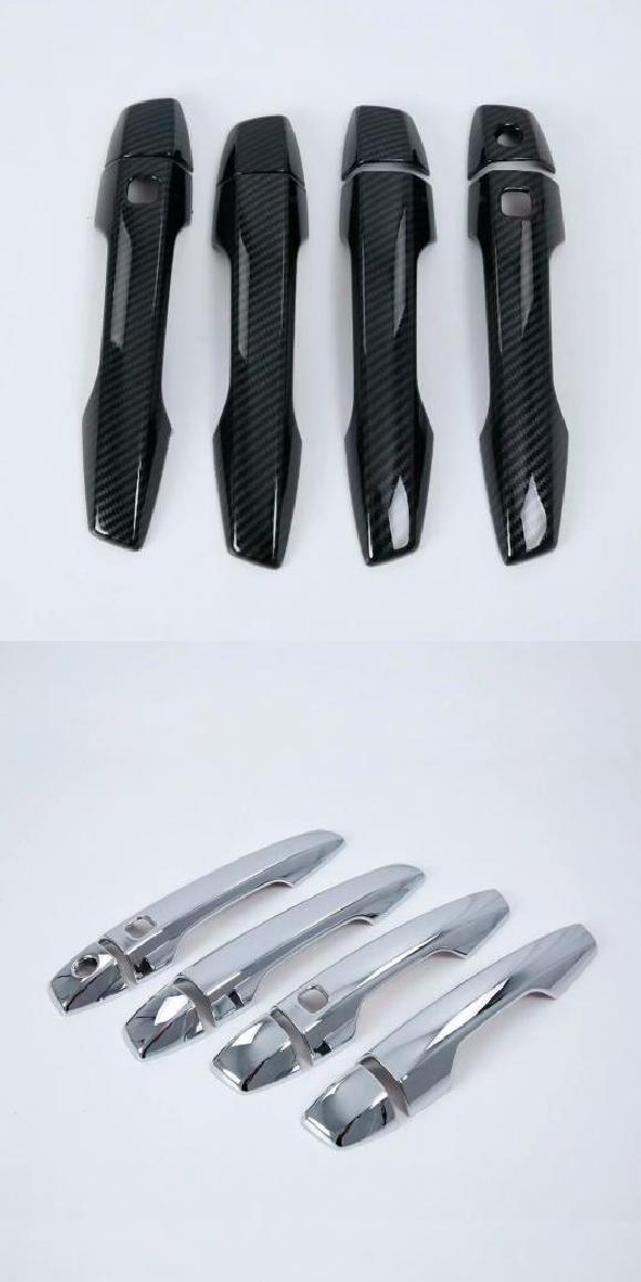 適用: 三菱 エクリプス クロス 2017 2018 2019 2020 ABS カーボンファイバー サイド ドア ハンドル カバー キャッチ トリム オーバーレイ モールディング ガーニッシュ カーボン・クロム AL-MM-2866 AL Exterior parts for cars 8,808円