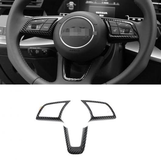 適用: アウディ/AUDI A3 8Y ハッチバック 2021 2022 アクセサリー ABS カーボンファイバー ステアリング ホイール トリム コントロール ボタン フレーム カバー スタイリング AL-MM-3428 AL Interior parts for cars