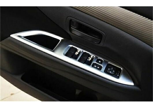 適用: 三菱 アウトランダー 2013-2016 2017 2018 2019 ABS マット インテリア インナー ドア ウインドウ リフト ボタン スイッチ パネル カバー トリム フレーム AL-MM-3503 AL Interior parts for cars