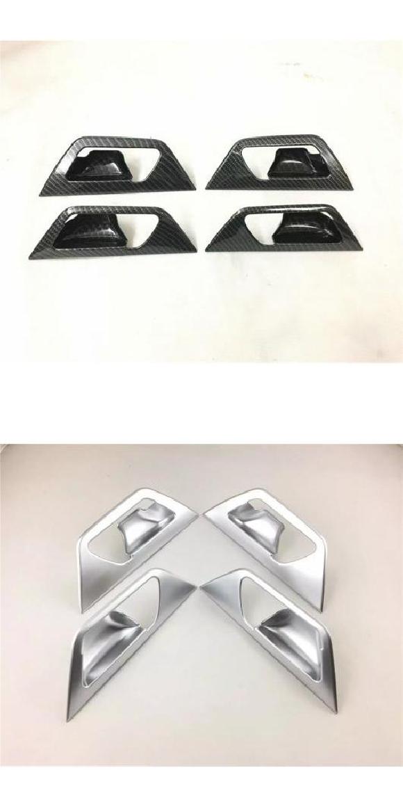 適用: プジョー/PEUGEOT 3008 GT 2017 2018 2019 2020 インテリア インナー ドア ハンドル キャッチ カバー トリム デカール パネル カーボン・マットシルバー AL-MM-3526 AL Exterior parts for cars
