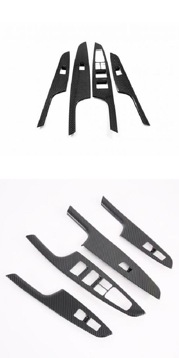 適用: ヒュンダイ/現代/HYUNDAI ツーソン 2015-2019 2020 カーボンファイバー インテリア ウインドウ リフト スイッチ ボタン カバー トリム ドア ノーマルホール・ヒートボタン AL-MM-3613 AL Interior parts for cars