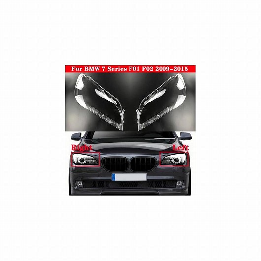 フロント ヘッドライト レンズ カバー 適用: BMW 7シリーズ F01 F02 2009-2015 オート ヘッドランプ ランプカバー クリア ランプシェード ランプ シェル 左・右 AL-MM-4065 AL Car light